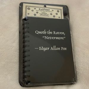 Edgar Allan Poe journal or sketchbook with black paper and silver gel pen